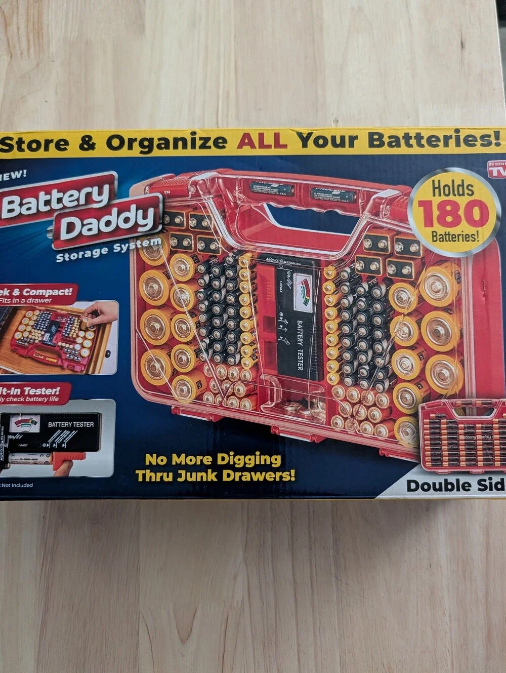 Battery Storage Box By Ontel # BADA-MP4. Stores& Organizes  180 Batteries